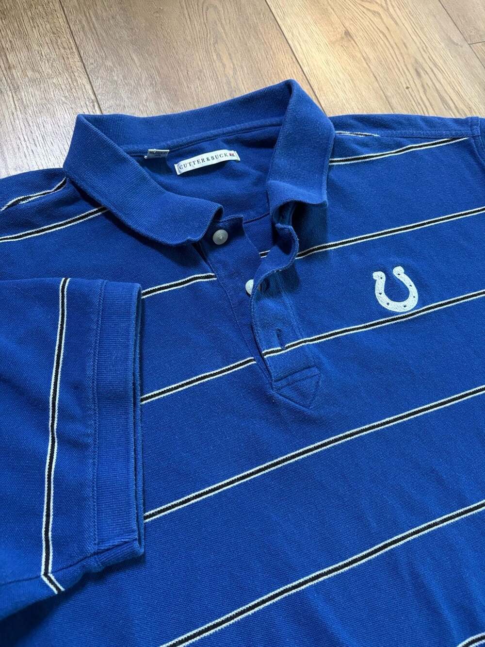 Cutter & Buck Indianapolis Colts Polo Size XL Blue Striped
